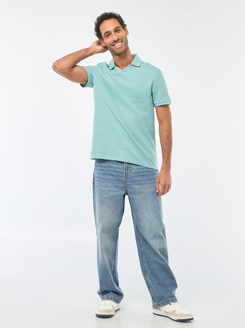 Polo em piqué de algodão de manga curta - Kiabi