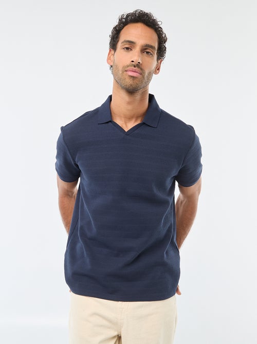 Polo em piqué de algodão de manga curta - Kiabi