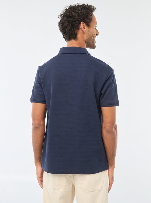 Polo em piqué de algodão de manga curta - Kiabi