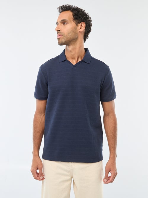 Polo em piqué de algodão de manga curta - Kiabi