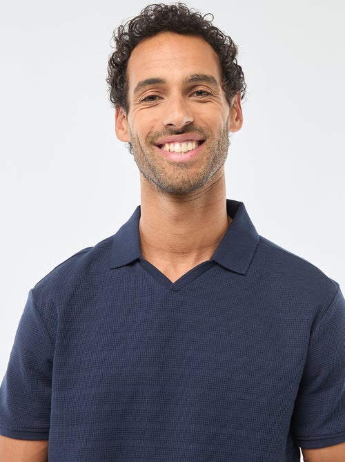 Polo em piqué de algodão de manga curta - Kiabi