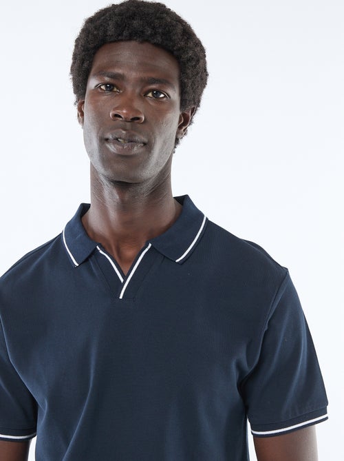 Polo em piqué de algodão de manga curta - Kiabi