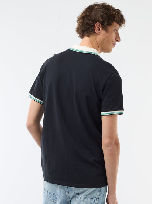 Polo em piqué de algodão de manga curta - Kiabi