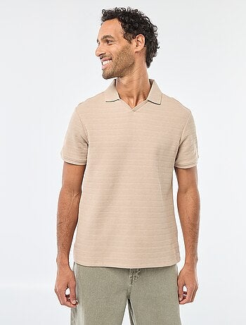 Polo em piqué de algodão de manga curta