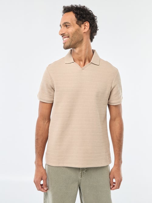 Polo em piqué de algodão de manga curta - Kiabi