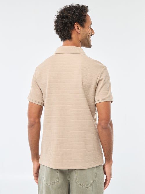 Polo em piqué de algodão de manga curta - Kiabi