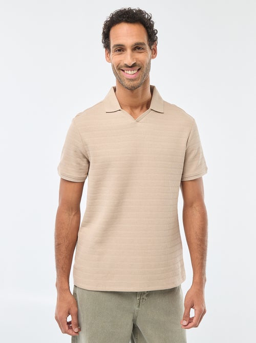 Polo em piqué de algodão de manga curta - Kiabi