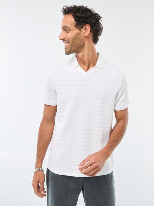 Polo em piqué de algodão de manga curta - Kiabi