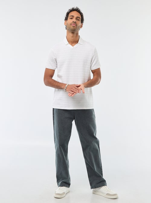 Polo em piqué de algodão de manga curta - Kiabi