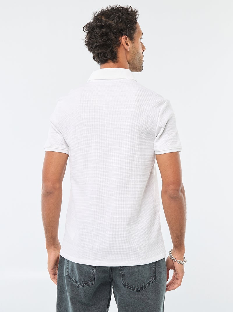 Polo em piqué de algodão de manga curta Branco - Kiabi