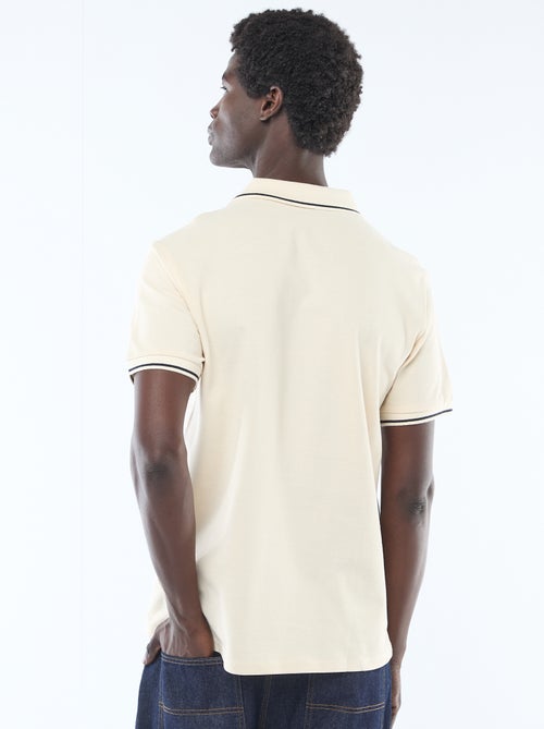 Polo em piqué de algodão de manga curta - Kiabi