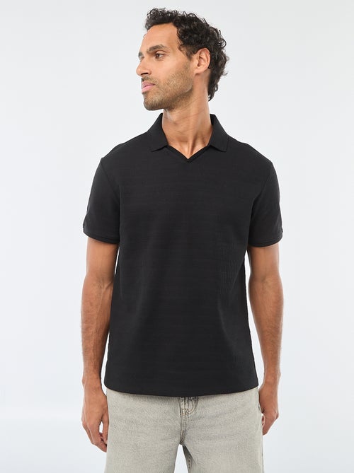 Polo em piqué de algodão de manga curta - Kiabi