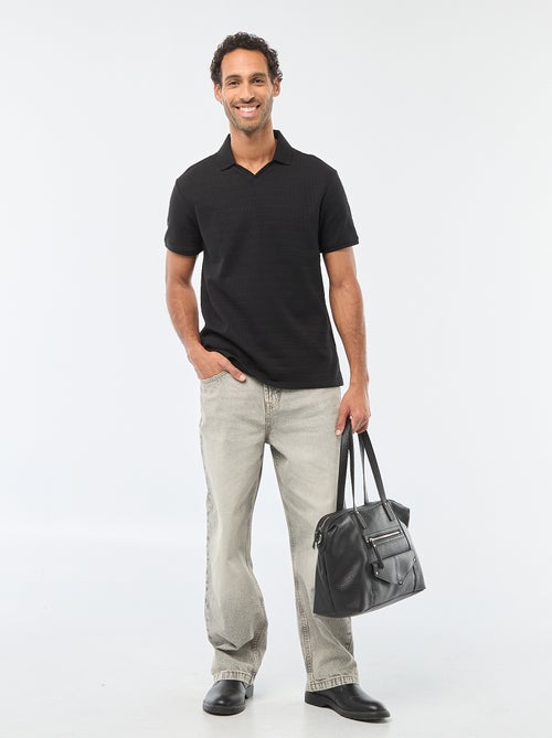 Polo em piqué de algodão de manga curta - Kiabi