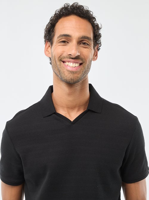 Polo em piqué de algodão de manga curta - Kiabi