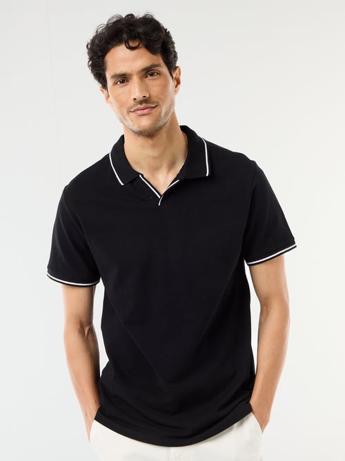 Polo em piqué de algodão de manga curta - Kiabi