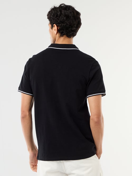 Polo em piqué de algodão de manga curta - Kiabi