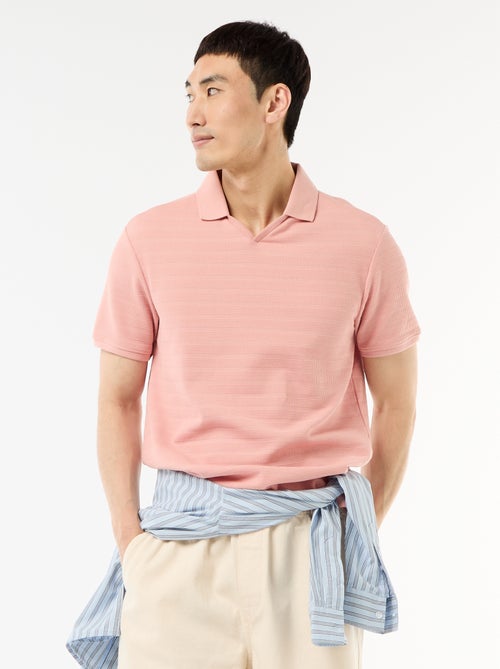 Polo em piqué de algodão de manga curta - Kiabi