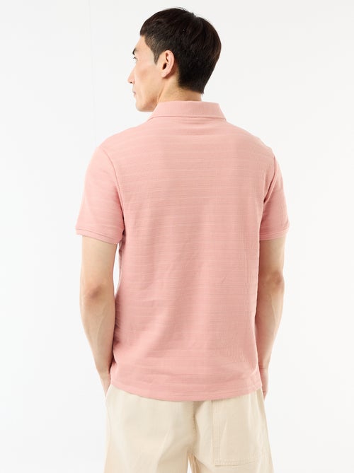 Polo em piqué de algodão de manga curta - Kiabi