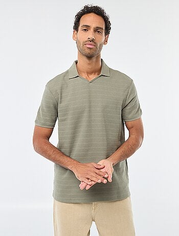 Polo em piqué de algodão de manga curta
