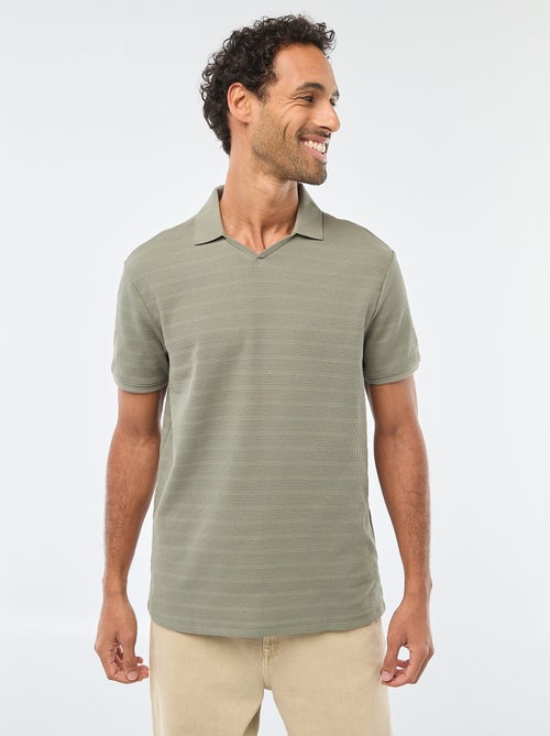 Polo em piqué de algodão de manga curta - Kiabi