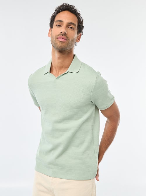 Polo em piqué de algodão de manga curta - Kiabi