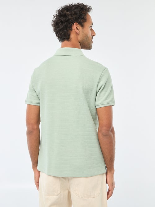 Polo em piqué de algodão de manga curta - Kiabi