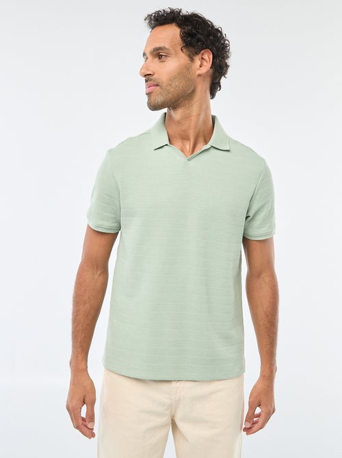 Polo em piqué de algodão de manga curta - Kiabi