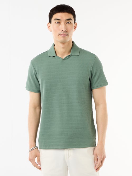 Polo em piqué de algodão de manga curta - Kiabi