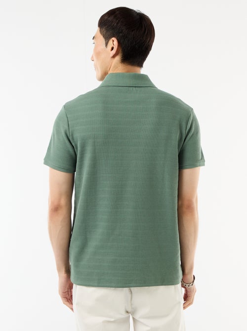 Polo em piqué de algodão de manga curta - Kiabi