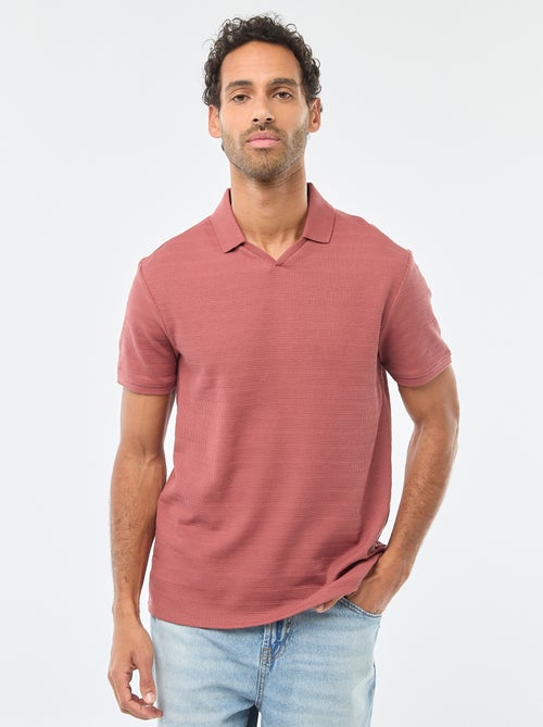 Polo em piqué de algodão de manga curta - Kiabi