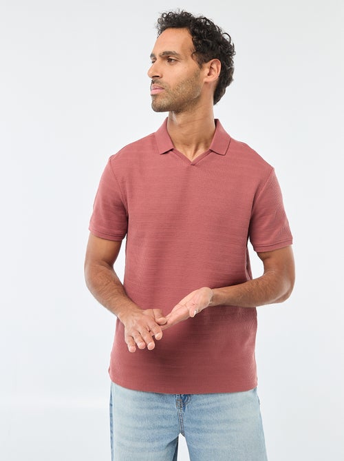 Polo em piqué de algodão de manga curta - Kiabi