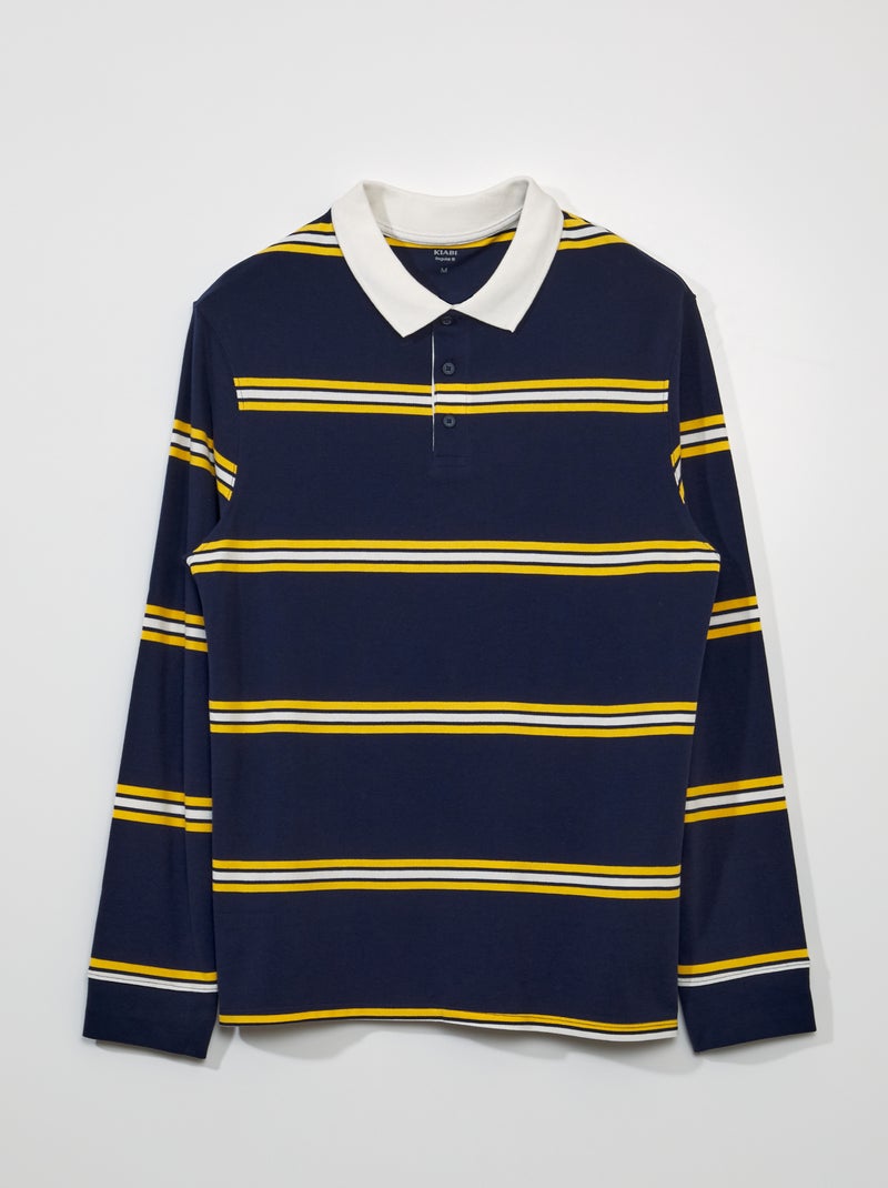 Polo em piqué de algodão estilo rugby AMARELO - Kiabi
