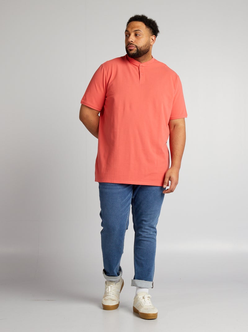 Polo em piqué de algodão LARANJA - Kiabi
