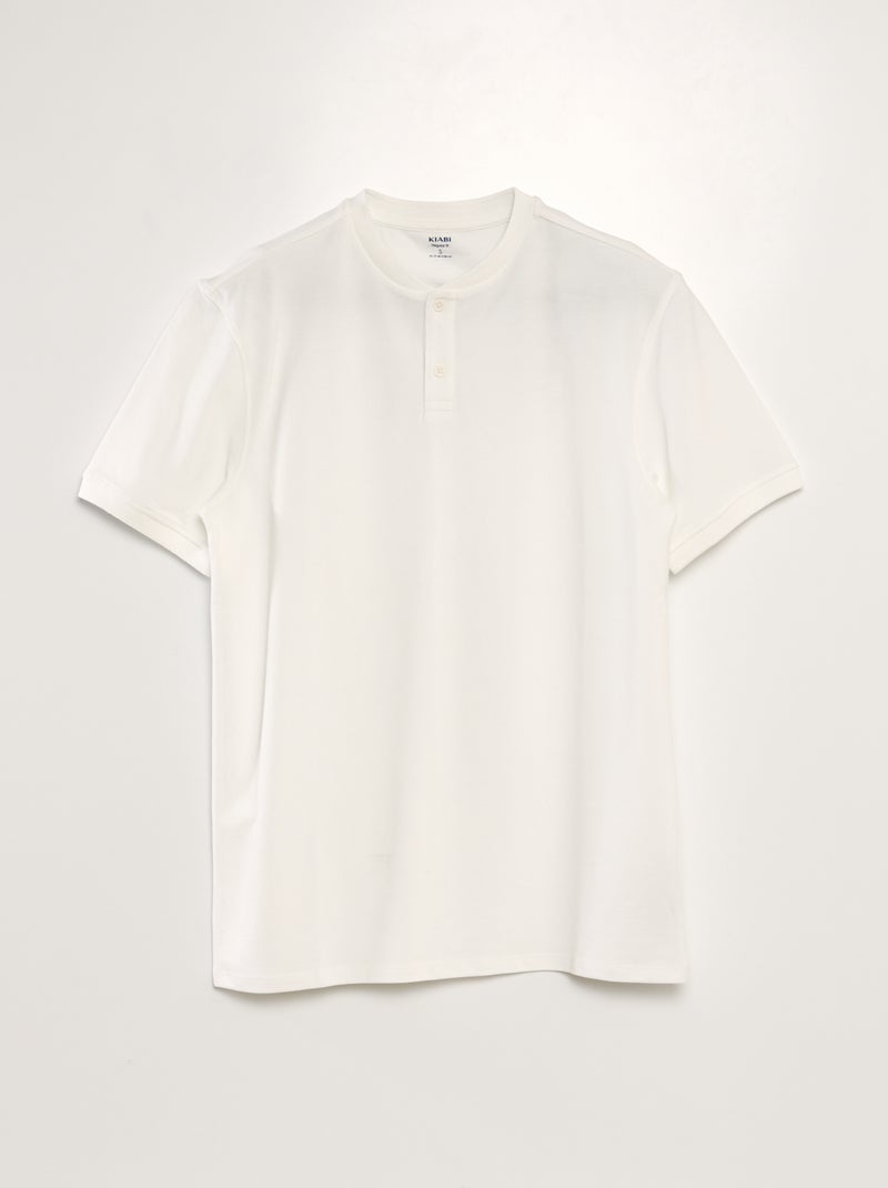 Polo em piqué de algodão liso Branco - Kiabi