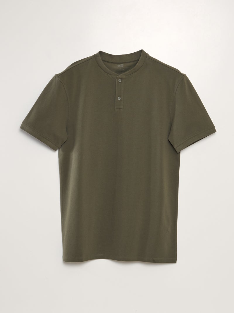 Polo em piqué de algodão liso CAQUI - Kiabi