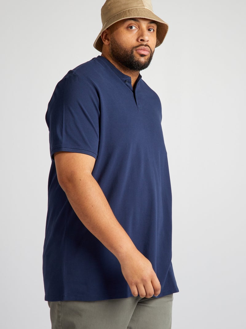 Polo em piqué de algodão marinho - Kiabi