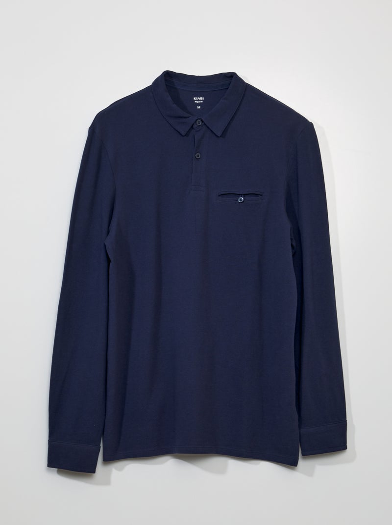 Polo em piqué de algodão PRETO - Kiabi