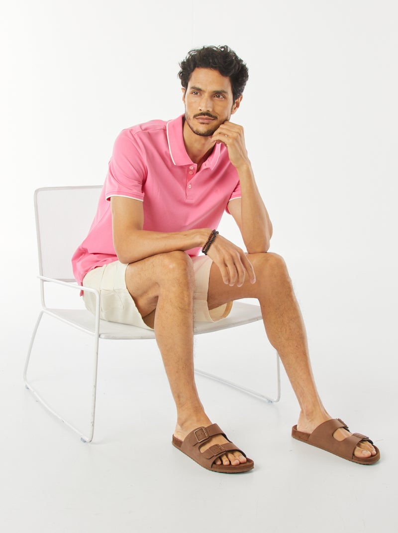 Polo em piqué de algodão ROSA - Kiabi