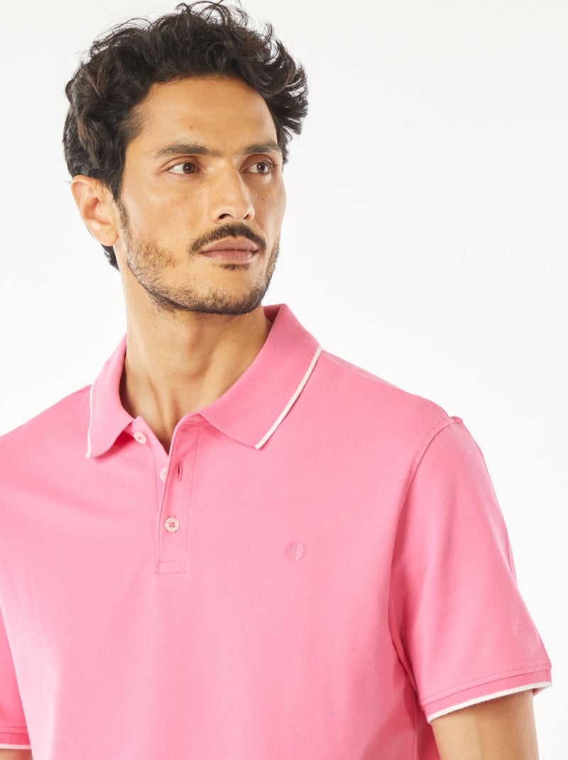 Polo em piqué de algodão ROSA - Kiabi