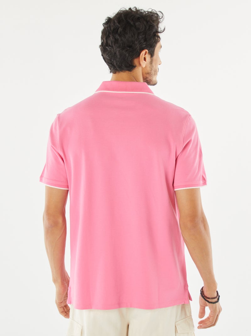 Polo em piqué de algodão ROSA - Kiabi