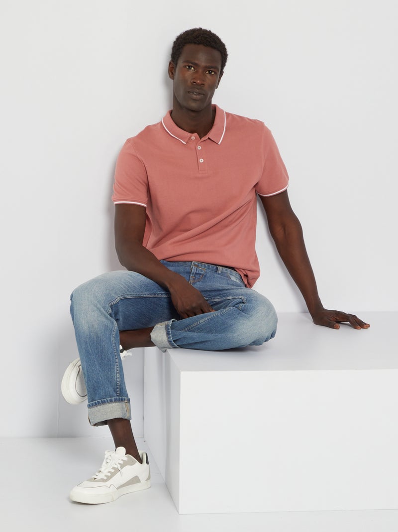 Polo em piqué de algodão ROSA - Kiabi