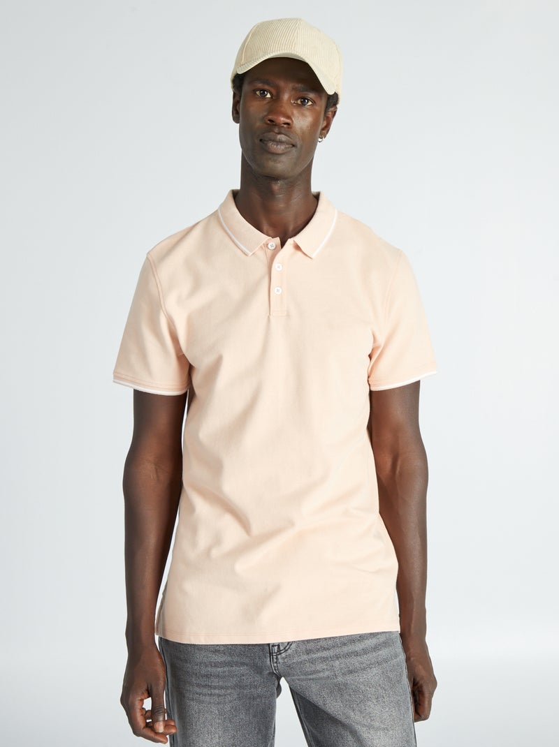 Polo em piqué de algodão ROSA - Kiabi