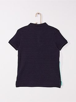 Polo em piqué de algodão tricolor - Kiabi