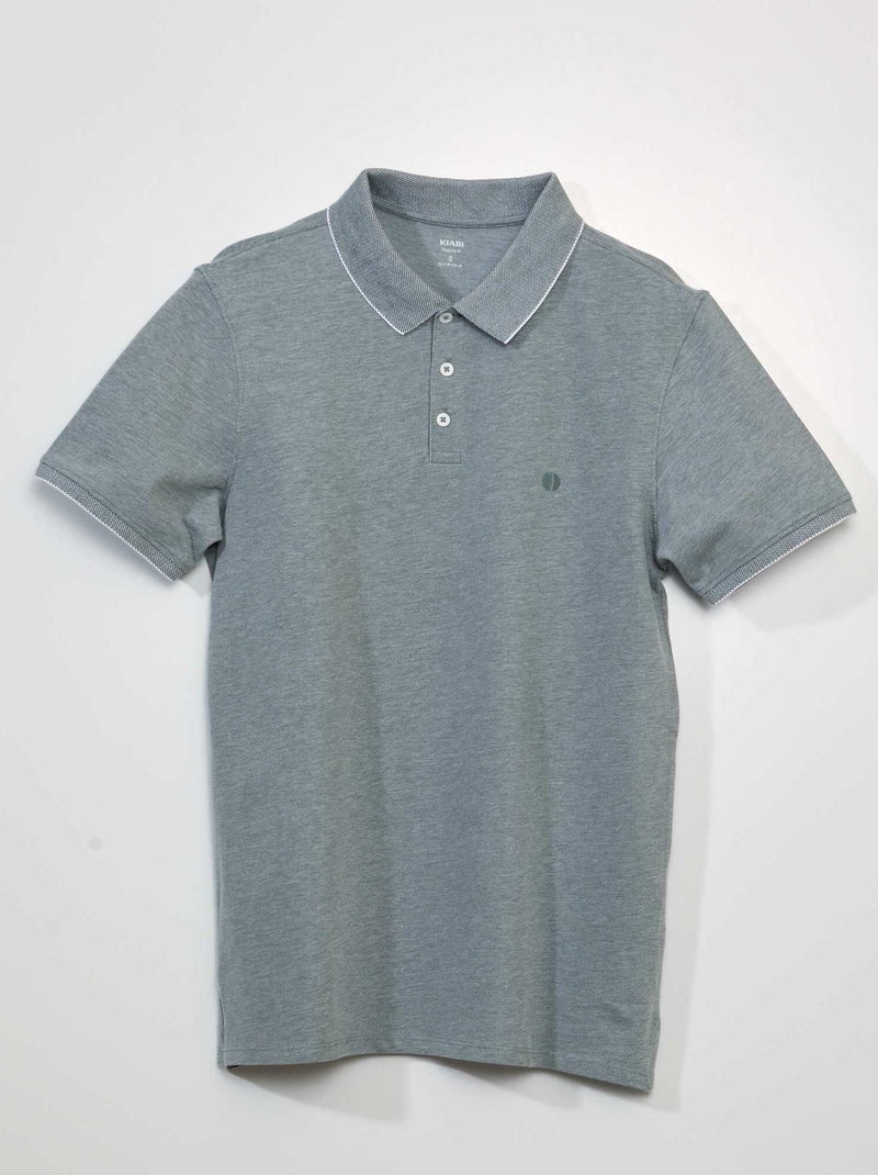 Polo em piqué de algodão VERDE - Kiabi