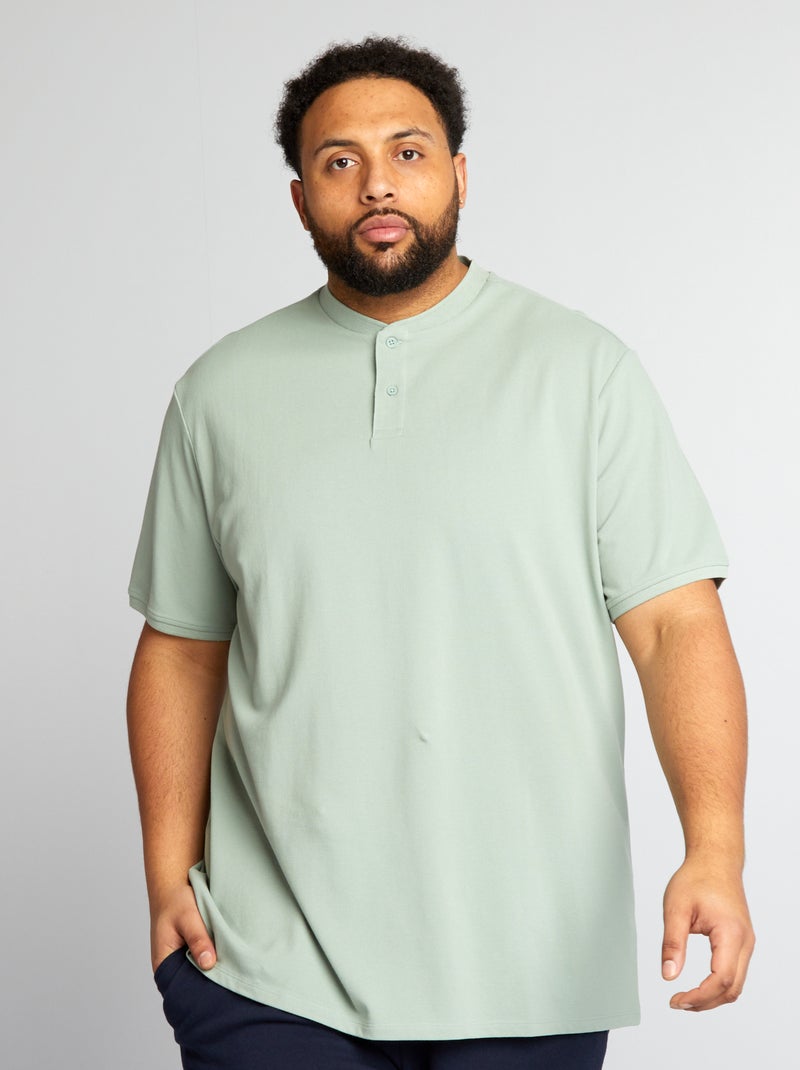 Polo em piqué de algodão VERDE - Kiabi