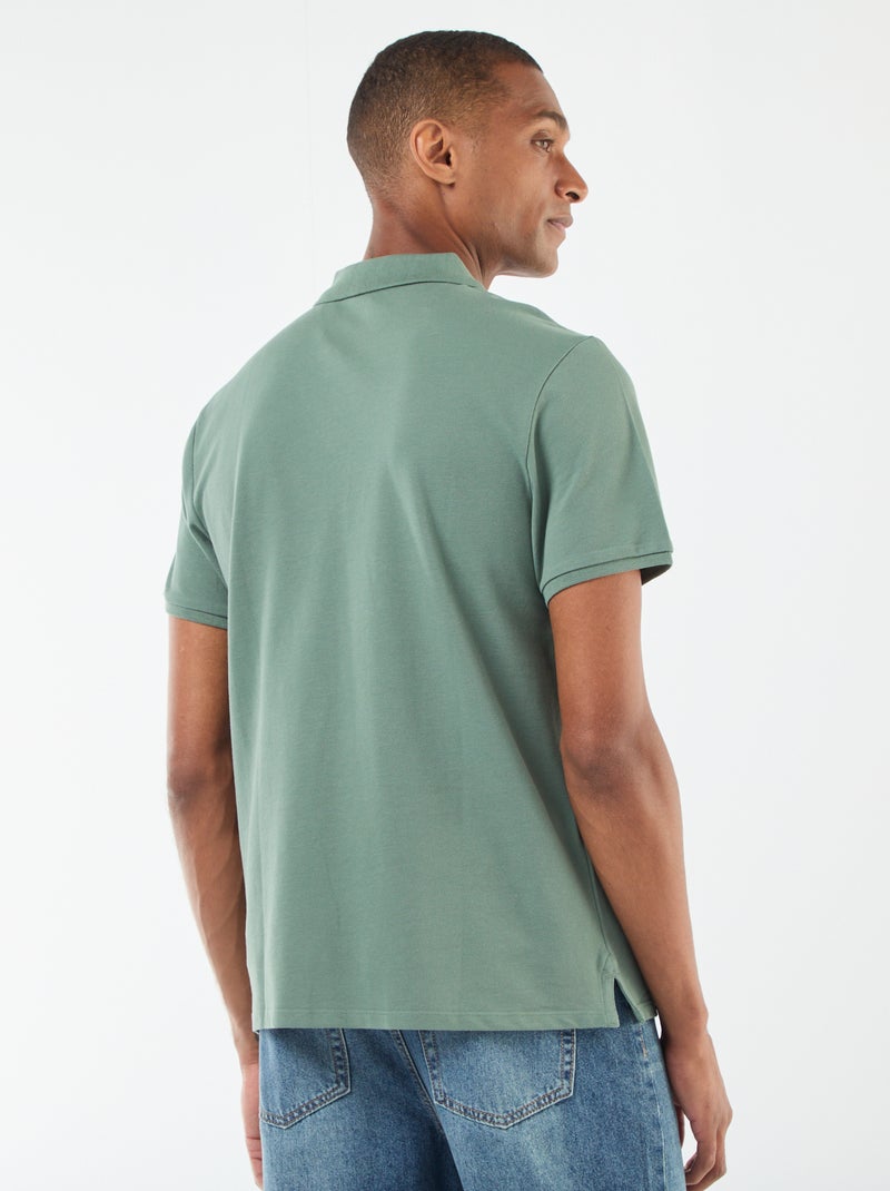 Polo em piqué de algodão Verde - Kiabi