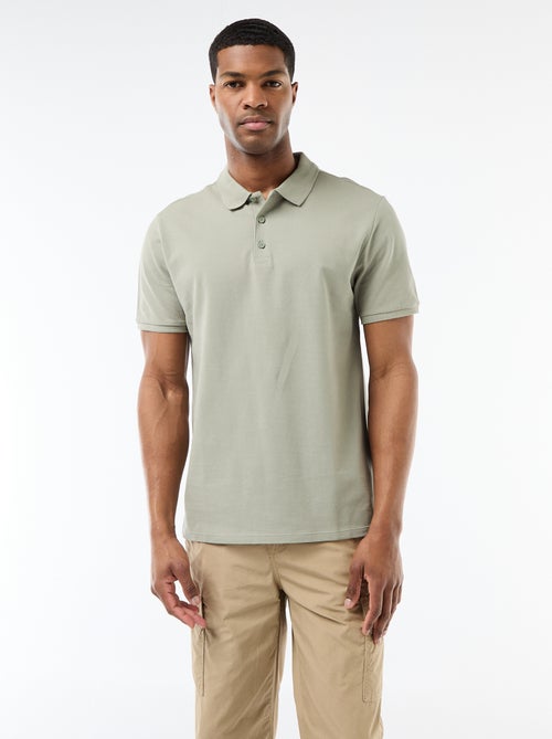 Polo em piqué de algodão - Kiabi