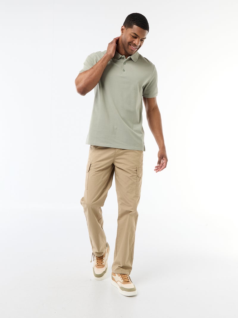Polo em piqué de algodão Verde - Kiabi