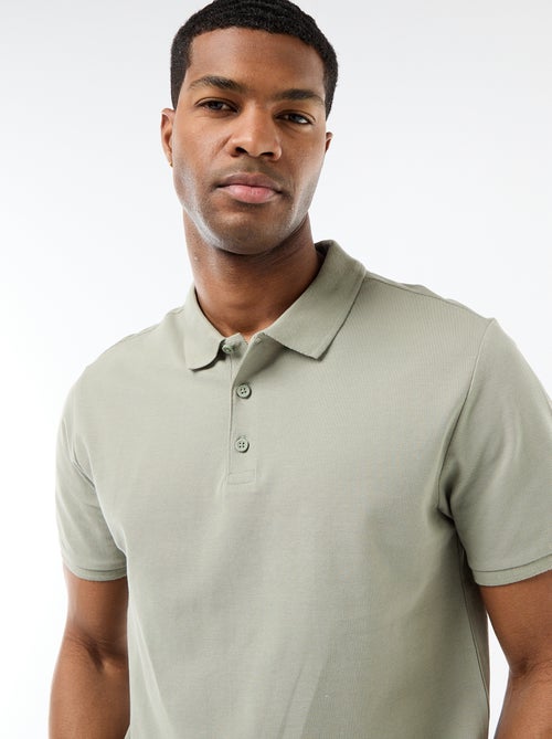 Polo em piqué de algodão - Kiabi