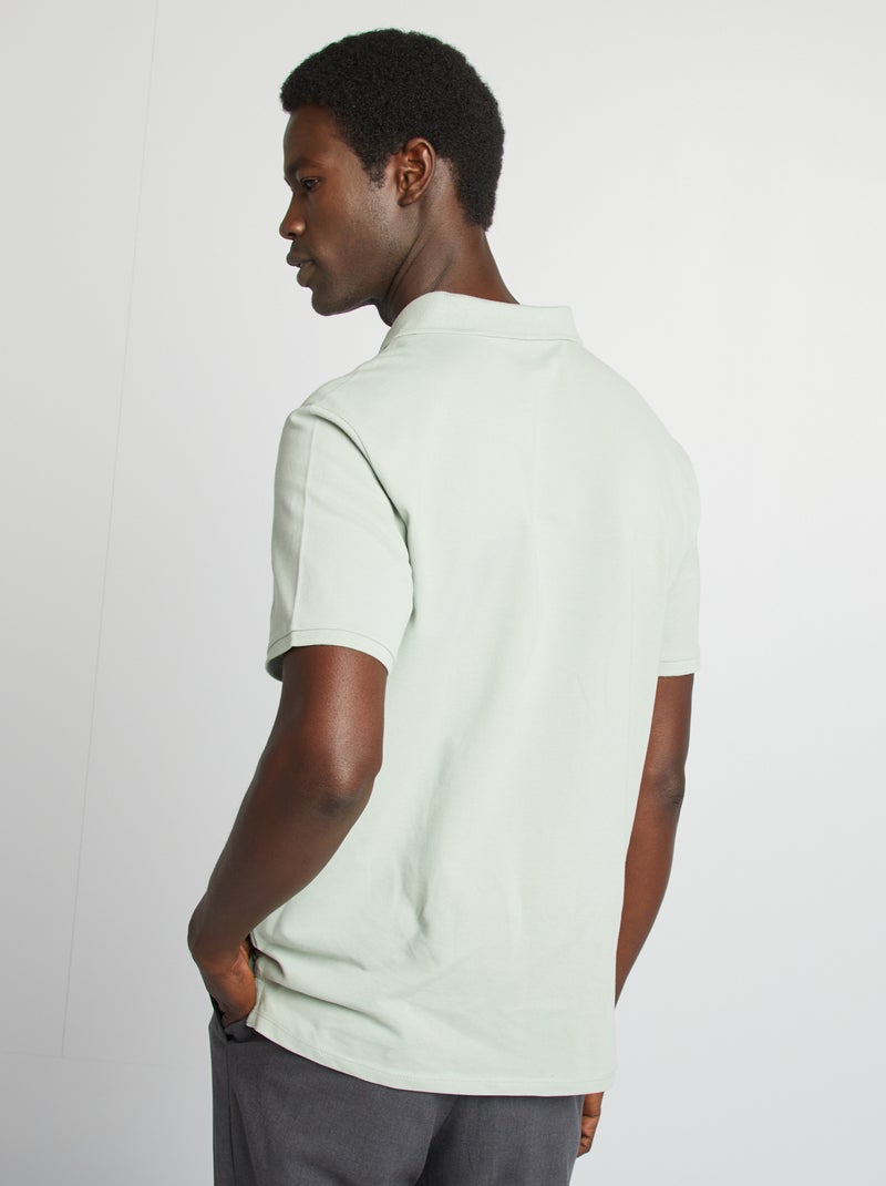 Polo em piqué de algodão VERDE - Kiabi